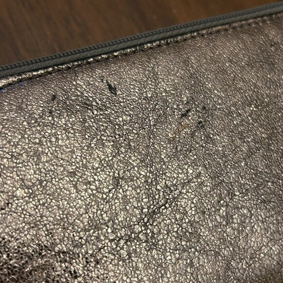 Coach Metallic Pewter Leather Wallet Silver - Picture 8 of 16